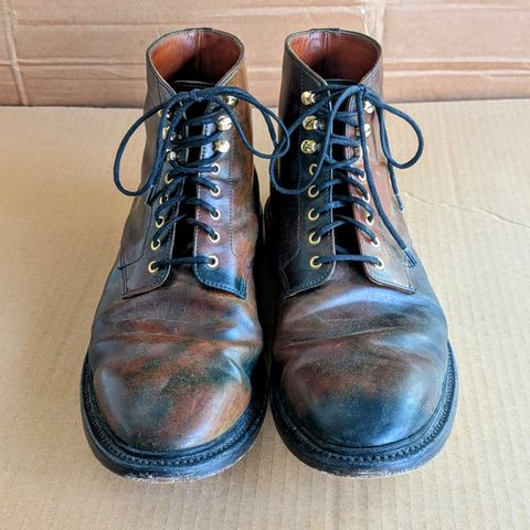 Grant Stone Edward Boot in Horween Marbled Black Shell Cordovan