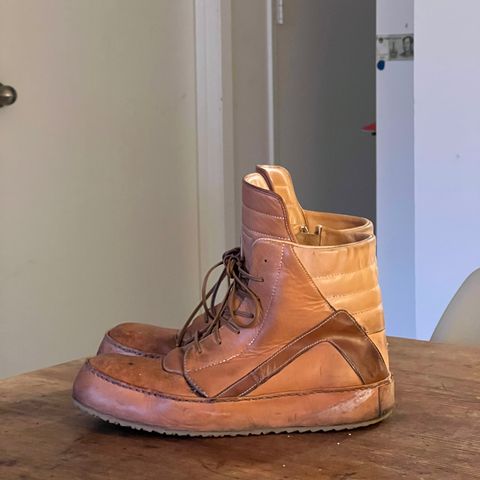 DIY Geobasket in Horween Natural Essex & Horween Unglazed Natural Shell Cordovan