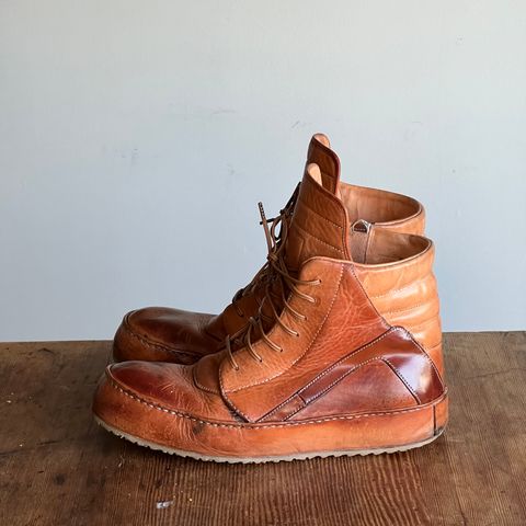 DIY Geobasket in Horween Natural Essex & Horween Unglazed Natural Shell Cordovan