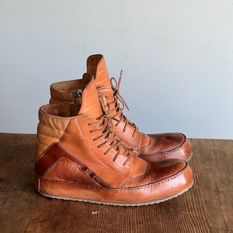 DIY Geobasket in Horween Natural Essex & Horween Unglazed Natural Shell Cordovan