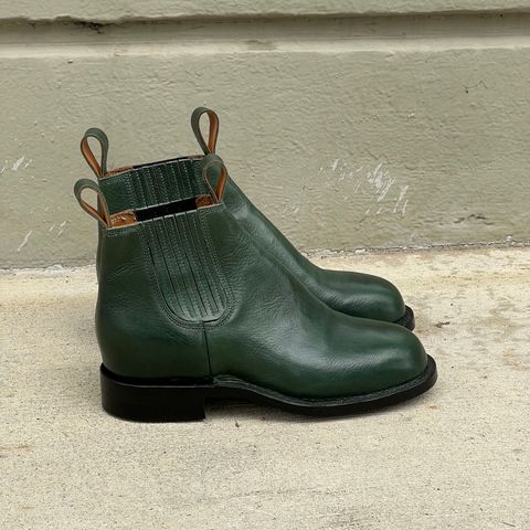 Dierkes Covered gusset Chelsea Boot in Puccini Attilio Dark Green Koala
