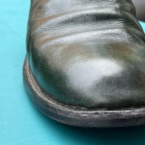 View photo of Dierkes Covered gusset Chelsea Boot in Conceria Puccini Attilio Dark Green Koala