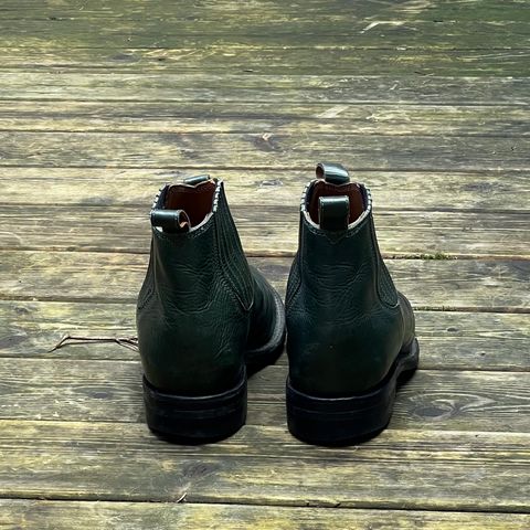 View photo of Dierkes Covered gusset Chelsea Boot in Conceria Puccini Attilio Dark Green Koala