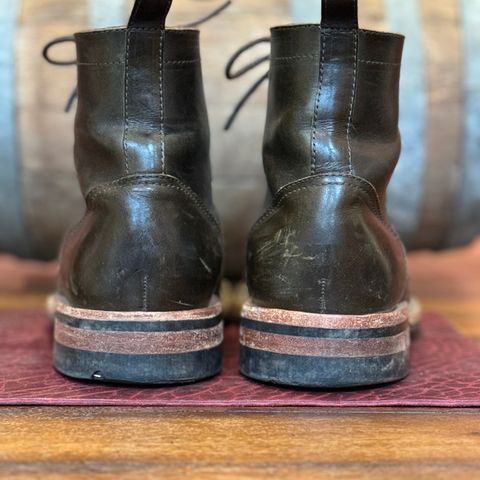 View photo of Bordon Tukano Boots in Wickett & Craig Olive H Latigo