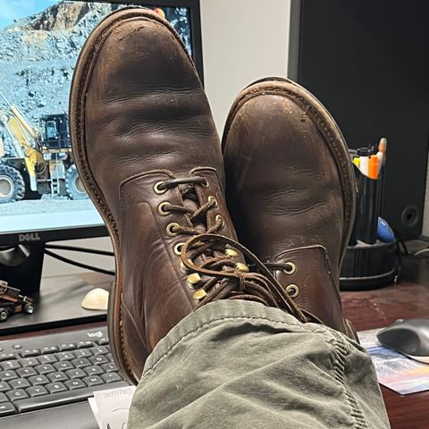 Grant Stone Diesel Boot in Horween Crimson Chromexcel