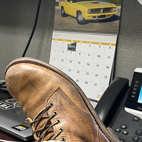 Truman Plain Toe Boot in Horween Natural Cypress