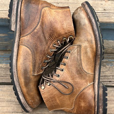 Truman Plain Toe Boot in Horween Natural Cypress