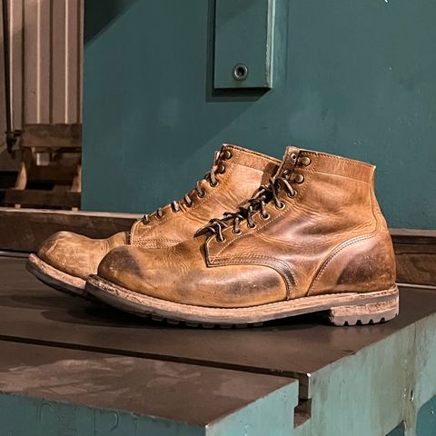 Truman Plain Toe Boot in Horween Natural Cypress
