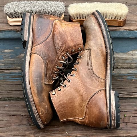 Truman Plain Toe Boot in Horween Natural Cypress