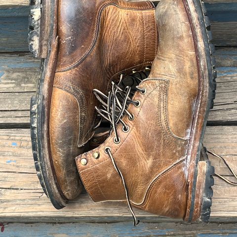 Truman Plain Toe Boot in Horween Natural Cypress