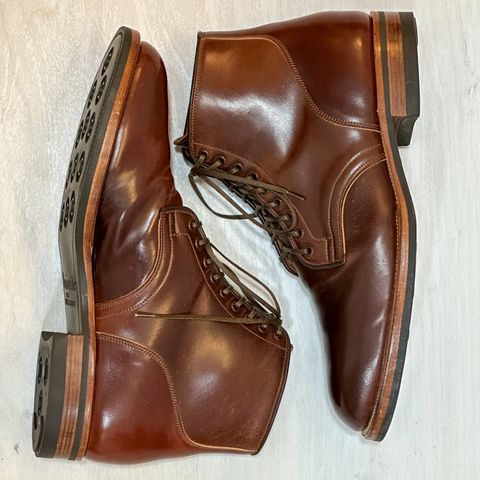 View photo of Viberg Service Boot in Horween Color 4 Shell Cordovan