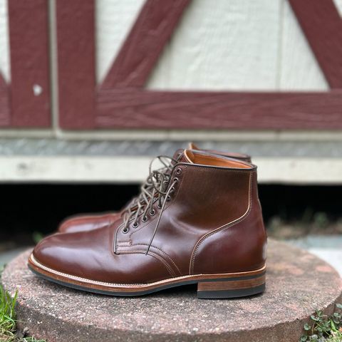 View photo of Viberg Service Boot in Horween Color 4 Shell Cordovan