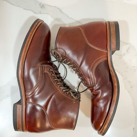 View photo of Viberg Service Boot in Horween Color 4 Shell Cordovan