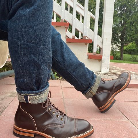 View photo of Onderhoud SVC03 Service Boot in Leder Ogawa Chocolate Shell Cordovan