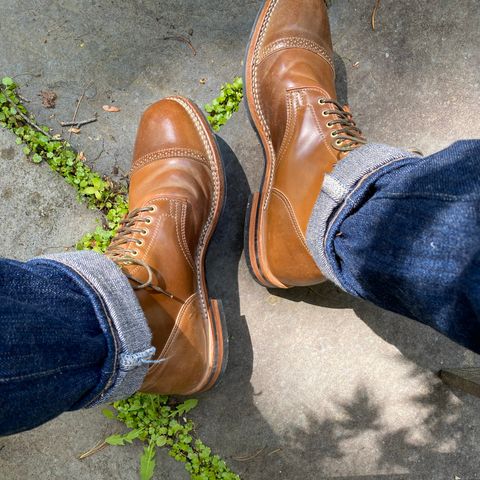 View photo of Viberg Service Boot in Horween Bourbon Shell Cordovan