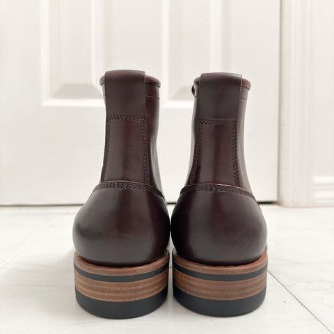 Flame Panda Brogue Cap Toe Service Boot in Maryam Burgundy-Overdyed Horsebutt