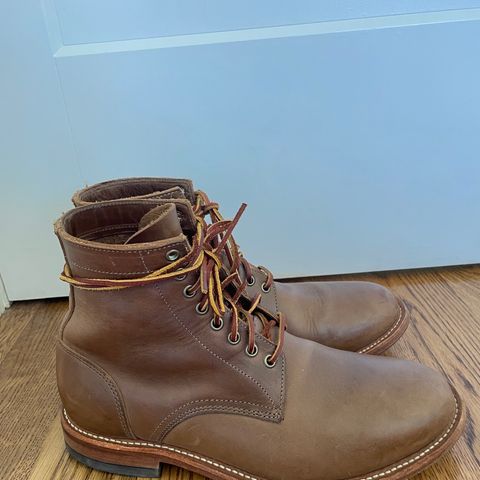 View photo of Oak Street Bootmakers Trench Boot in Horween Natural Chromexcel