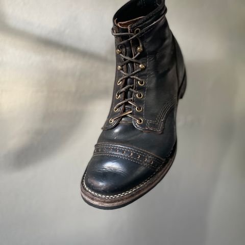 View photo of Wesco x S&S Axe Breaker in Horween Black Chromexcel