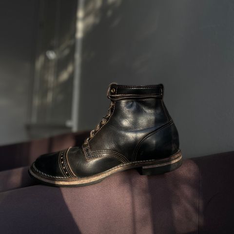 View photo of Wesco x S&S Axe Breaker in Horween Black Chromexcel