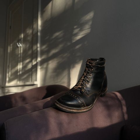 View photo of Wesco x S&S Axe Breaker in Horween Black Chromexcel