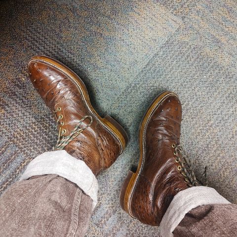 Grant Stone Diesel Boot in Kango Tobacco Ostrich