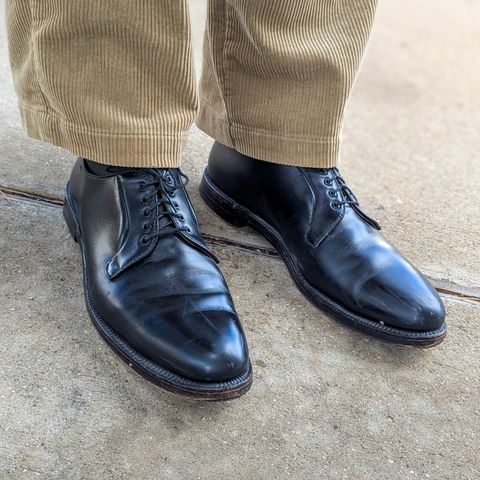 Alden 00069 Black Calfskin Plain Toe Blucher in Black Calfskin