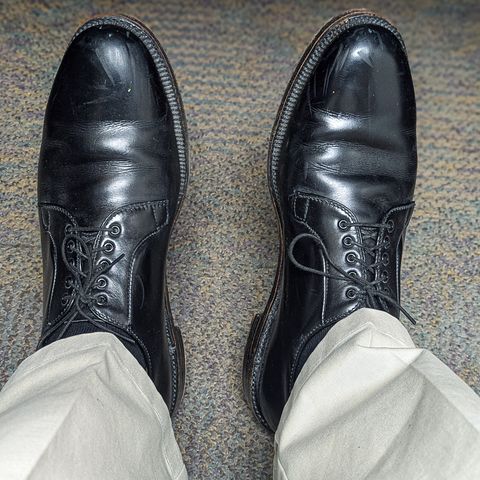 Alden 00069 Black Calfskin Plain Toe Blucher in Black Calfskin