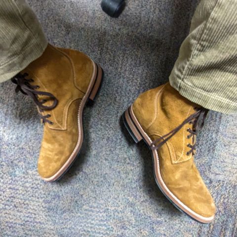 View photo of Kiattoko Handmade Boondockers in Horween Wheat Chamois Roughout