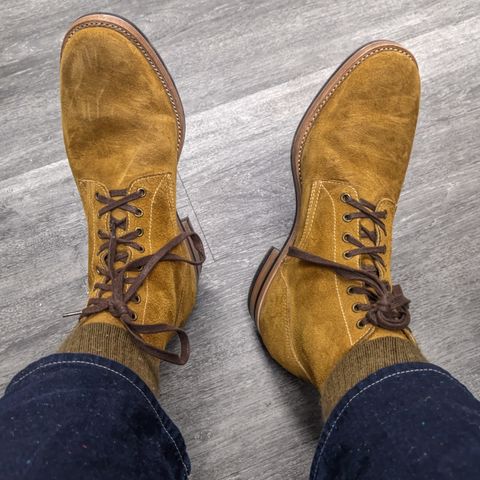 View photo of Kiattoko Handmade Boondockers in Horween Wheat Chamois Roughout