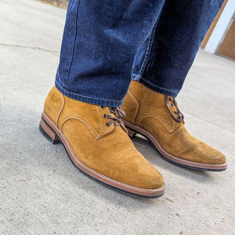 View photo of Kiattoko Handmade Boondockers in Horween Wheat Chamois Roughout