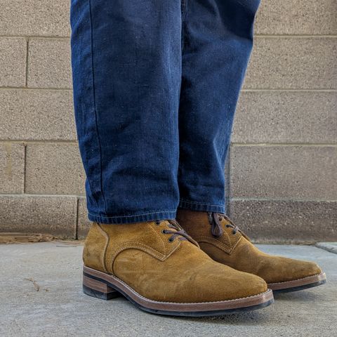 View photo of Kiattoko Handmade Boondockers in Horween Wheat Chamois Roughout