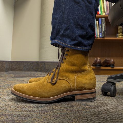 View photo of Kiattoko Handmade Boondockers in Horween Wheat Chamois Roughout