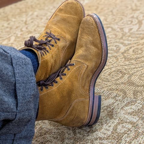 Kiattoko Handmade Boondockers in Horween Wheat Chamois Roughout