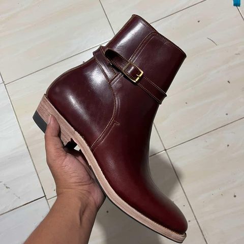 Kiatokko Handmade Jodhpur in Wickett & Craig Burgundy Milled Traditional Harness