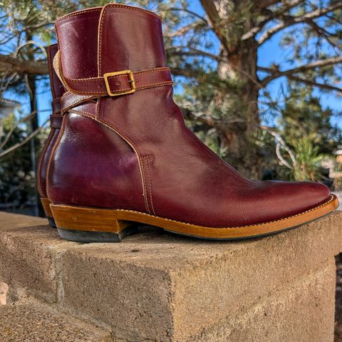 Kiatokko Handmade Jodhpur in Wickett & Craig Burgundy Milled Traditional Harness