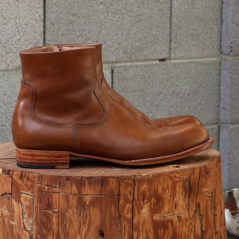 View photo of Sapatero Side Zip in Philippine Dark Mustard Calf