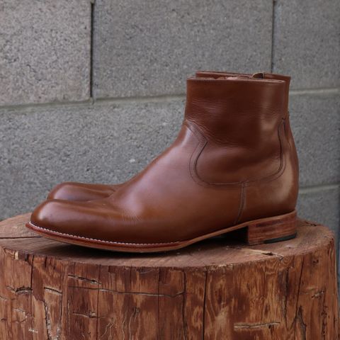 View photo of Sapatero Side Zip in Philippine Dark Mustard Calf