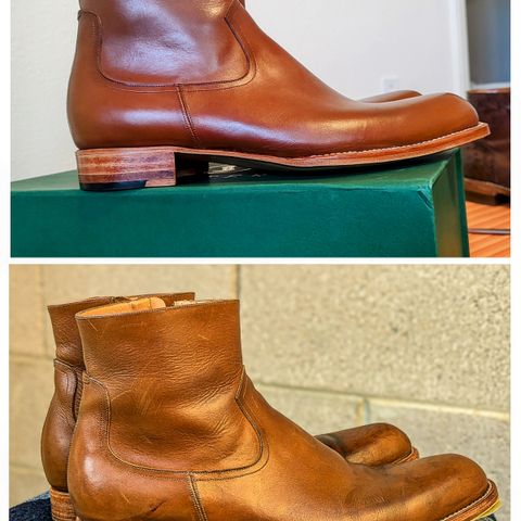 Search result thumbnail of Sapatero Side Zip in Philippine Dark Mustard Calf