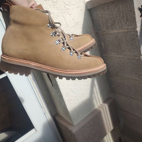 Grenson Bobby in Light-Tan Suede & Ginger Nubuck