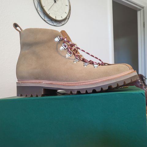 Grenson Bobby in Light-Tan Suede & Ginger Nubuck