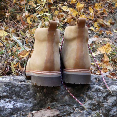 Grenson Bobby in Light-Tan Suede & Ginger Nubuck