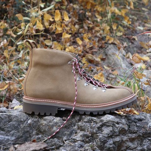 Grenson Bobby in Light-Tan Suede & Ginger Nubuck