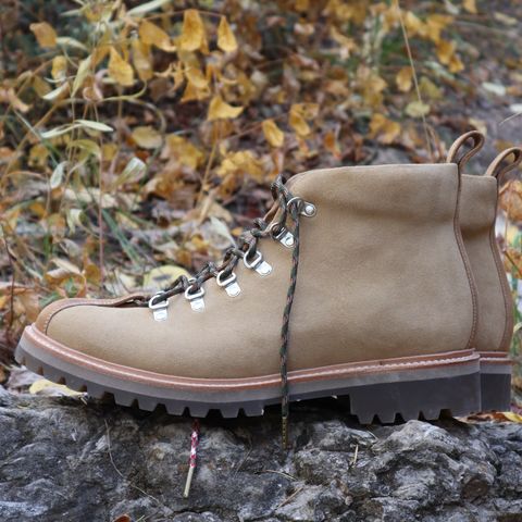 Grenson Bobby in Light-Tan Suede & Ginger Nubuck