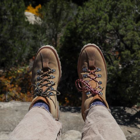 Grenson Bobby in Light-Tan Suede & Ginger Nubuck