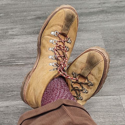 View photo of Grenson Bobby in Light-Tan Suede & Ginger Nubuck