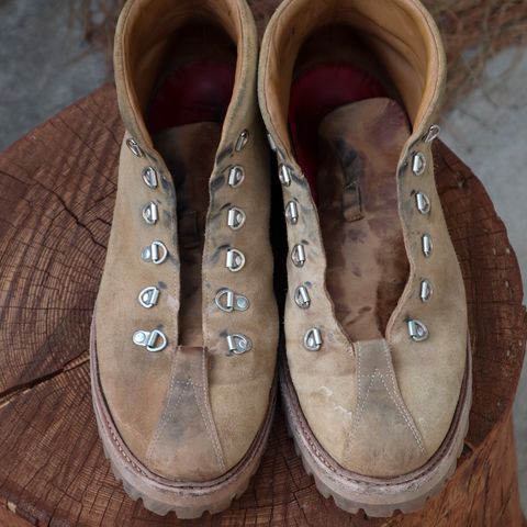 View photo of Grenson Bobby in Light-Tan Suede & Ginger Nubuck