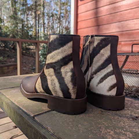 Arno Bliskavka in C.F. Stead Polo Brown Unicorn Elk & Zebra Hair On Hide