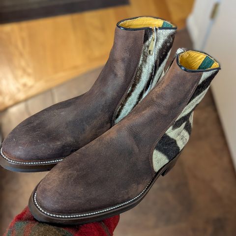 Arno Bliskavka in C.F. Stead Polo Brown Unicorn Elk & Zebra Hair On Hide