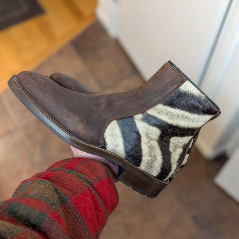 Arno Bliskavka in C.F. Stead Polo Brown Unicorn Elk & Zebra Hair On Hide