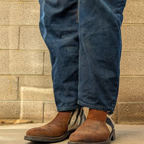 Arno Bliskavka in C.F. Stead Polo Brown Unicorn Elk & Zebra Hair On Hide